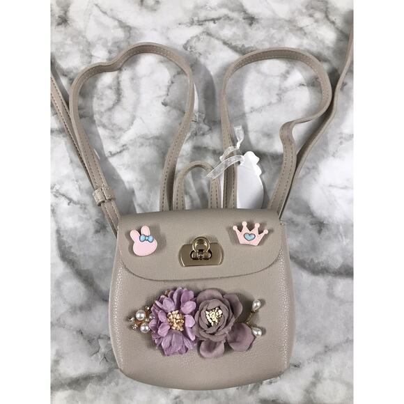 DOE A DEAR MINI BACKPACK Stylish Shoulder Bag With FLORLA & RHINESTONES - Picture 1 of 8